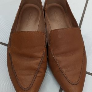 Madewell brown leather tan loafers